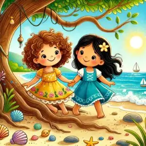 alma y azul una amistad en la playa