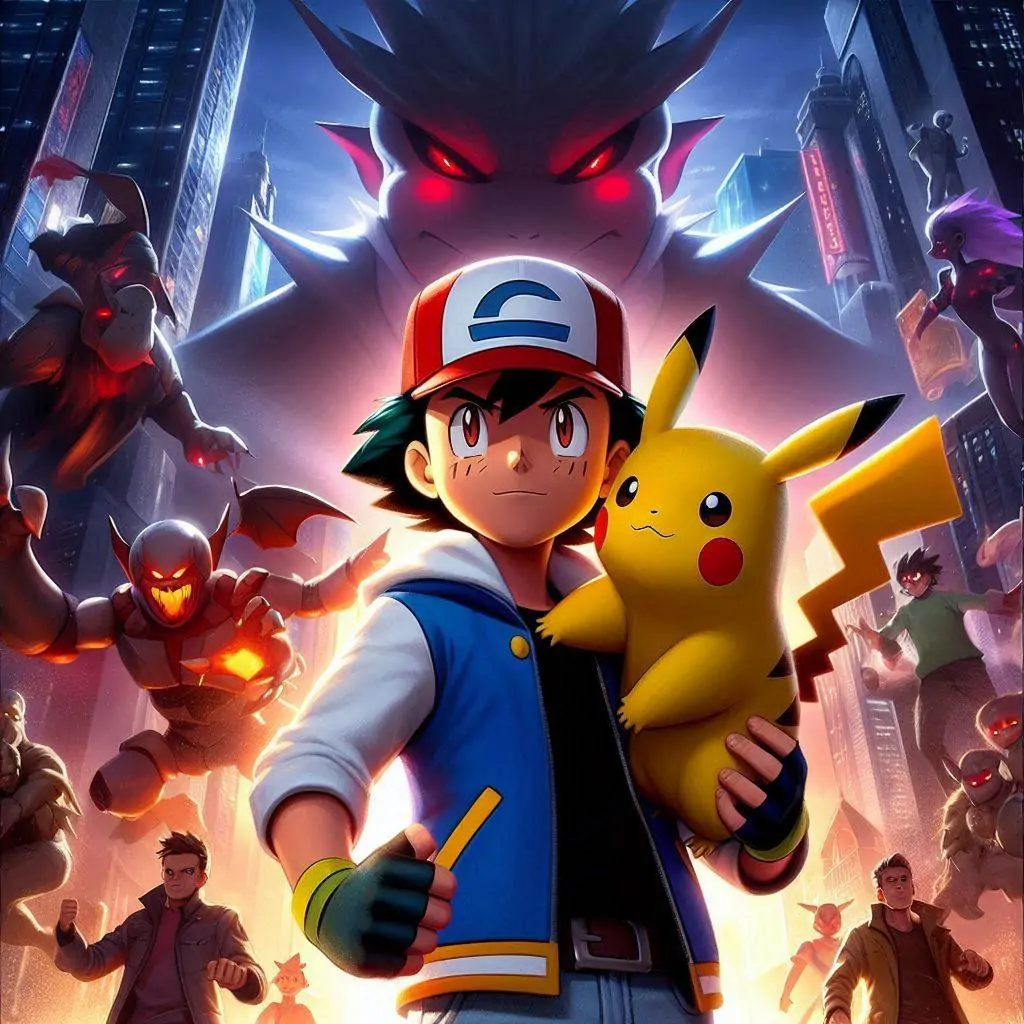 ash y la gran batalla en ciudad neon