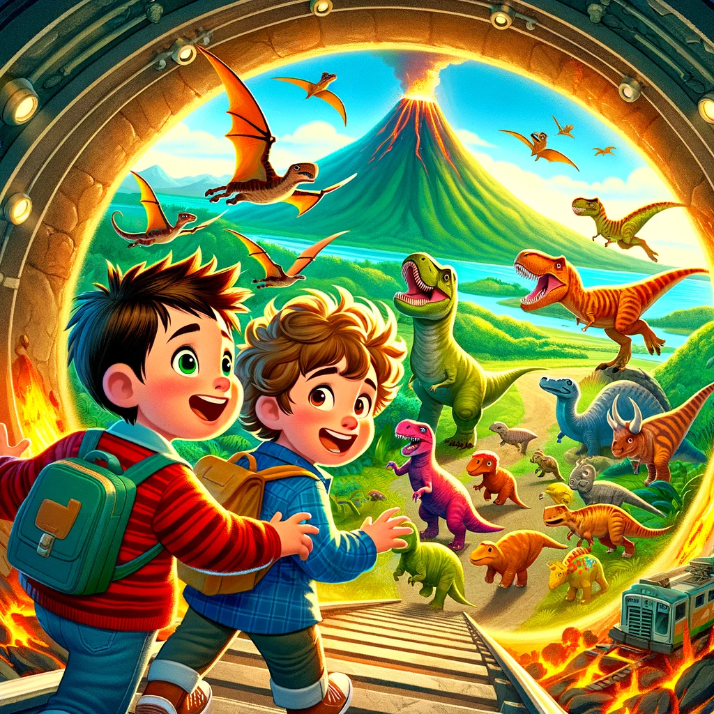 bruno y luca y el viaje al mundo de los dinosaurios