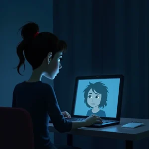 cuento de detras de la pantalla un rostro distorsionado (1)