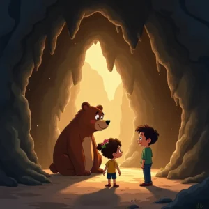cuento de el eco del oso en la cueva de ana y juan