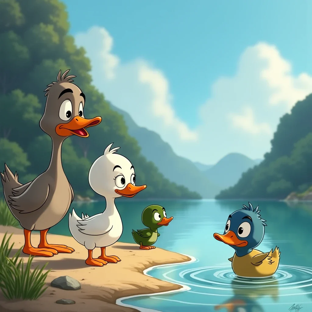 cuento de el pato solitario y el lago prohibido