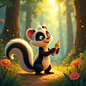 cuento de el poder magico del crayon dorado en el bosque de los suenos