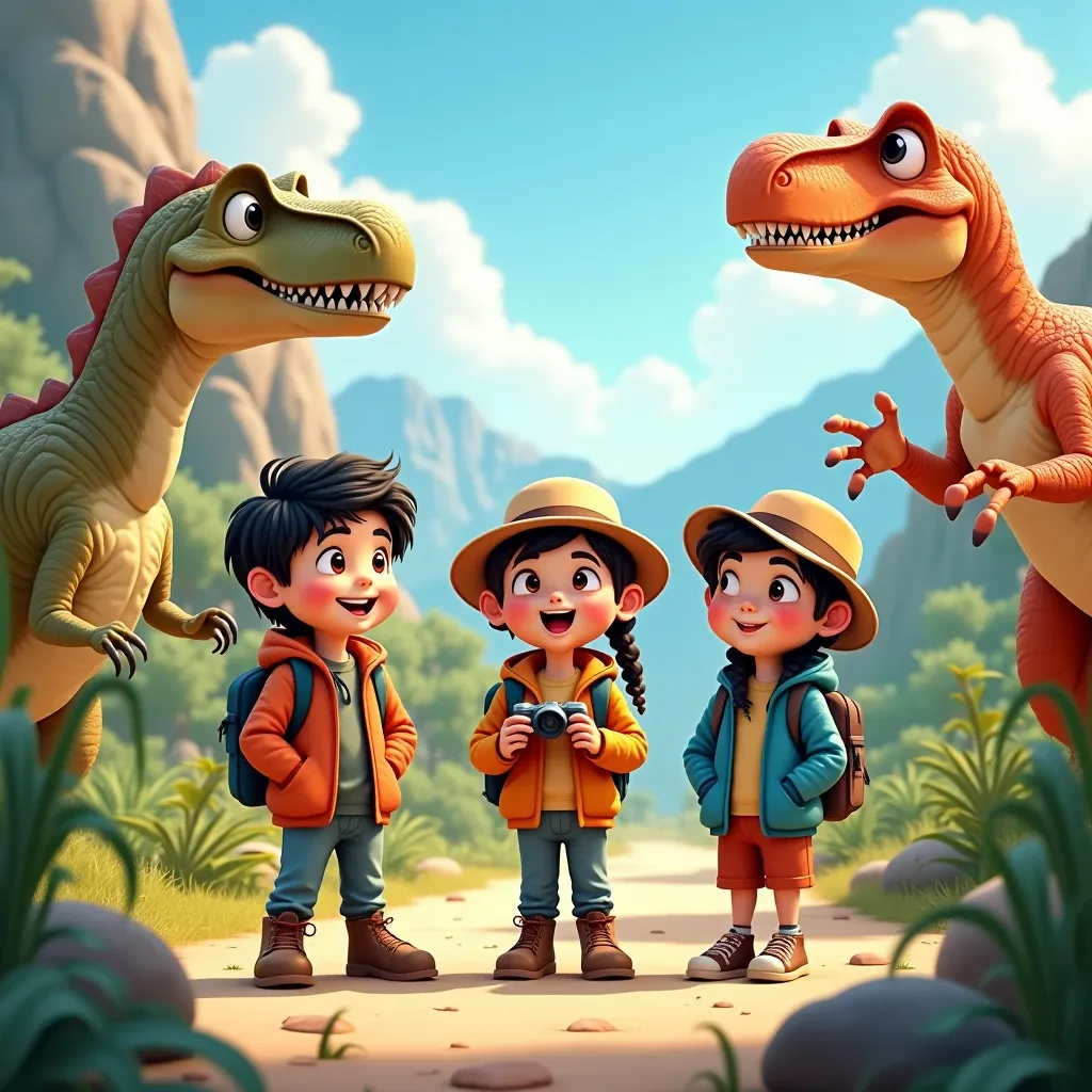 cuento de la aventura prehistorica un viaje de descubrimiento y amistad a la era de los dinosaurios