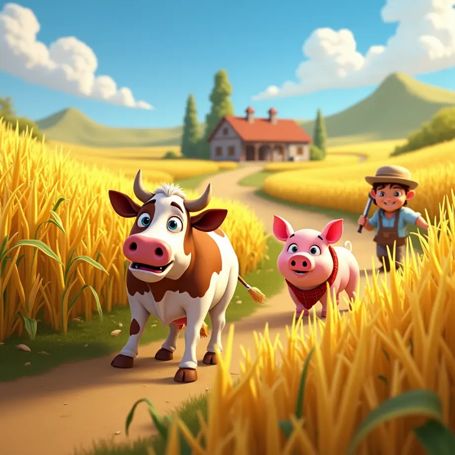 cuento de la gran aventura en el valle de maiz un cuento de amor y libertad entre la vaca el cerdo y los ninos del campo (1)