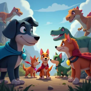 cuento de perros valientes contra las bestias del pasado la batalla por las 7 gemas legendarias (1)