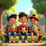 cuento de un dulce descanso en el parque con amigos (1)