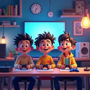 cuento de un mundo de pixeles y sonrisas la aventura de los amigos gamers