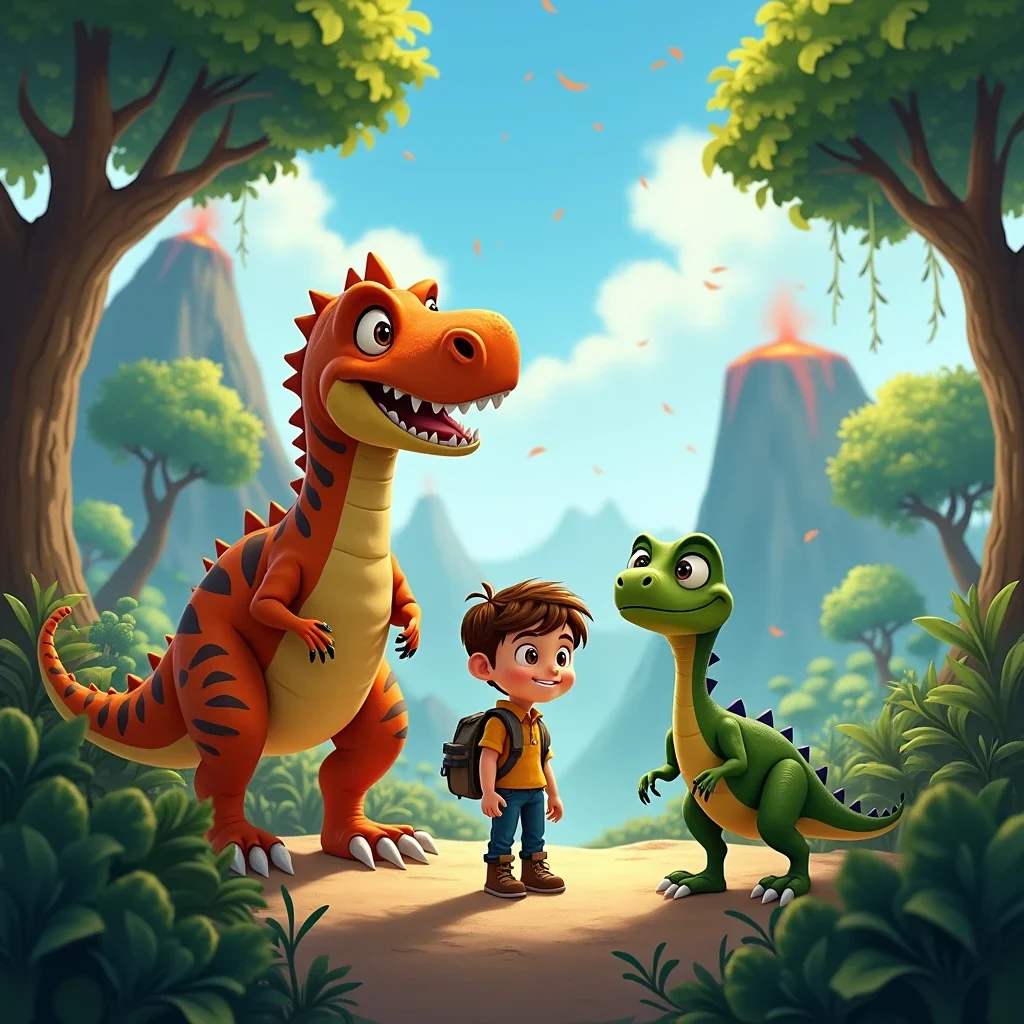 cuento de un mundo perdido en la era de los gigantes prehistoricos