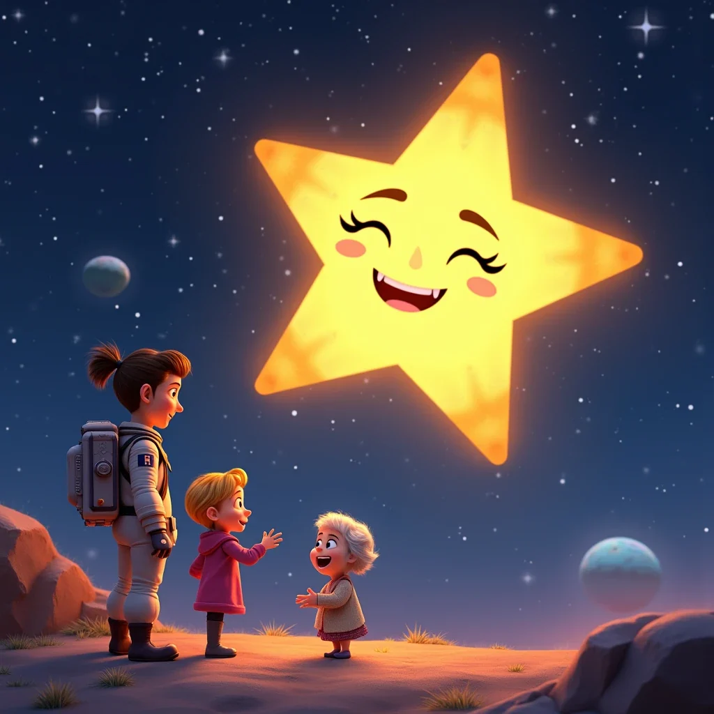 cuento de un viaje estelar hacia el corazon de la estrella mas brillante donde late el amor de los abuelitos