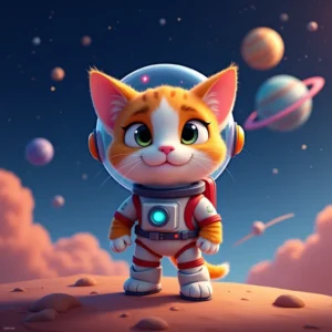 cuento de viajes estelares de un gato intrepido y valiente en el espacio exterior