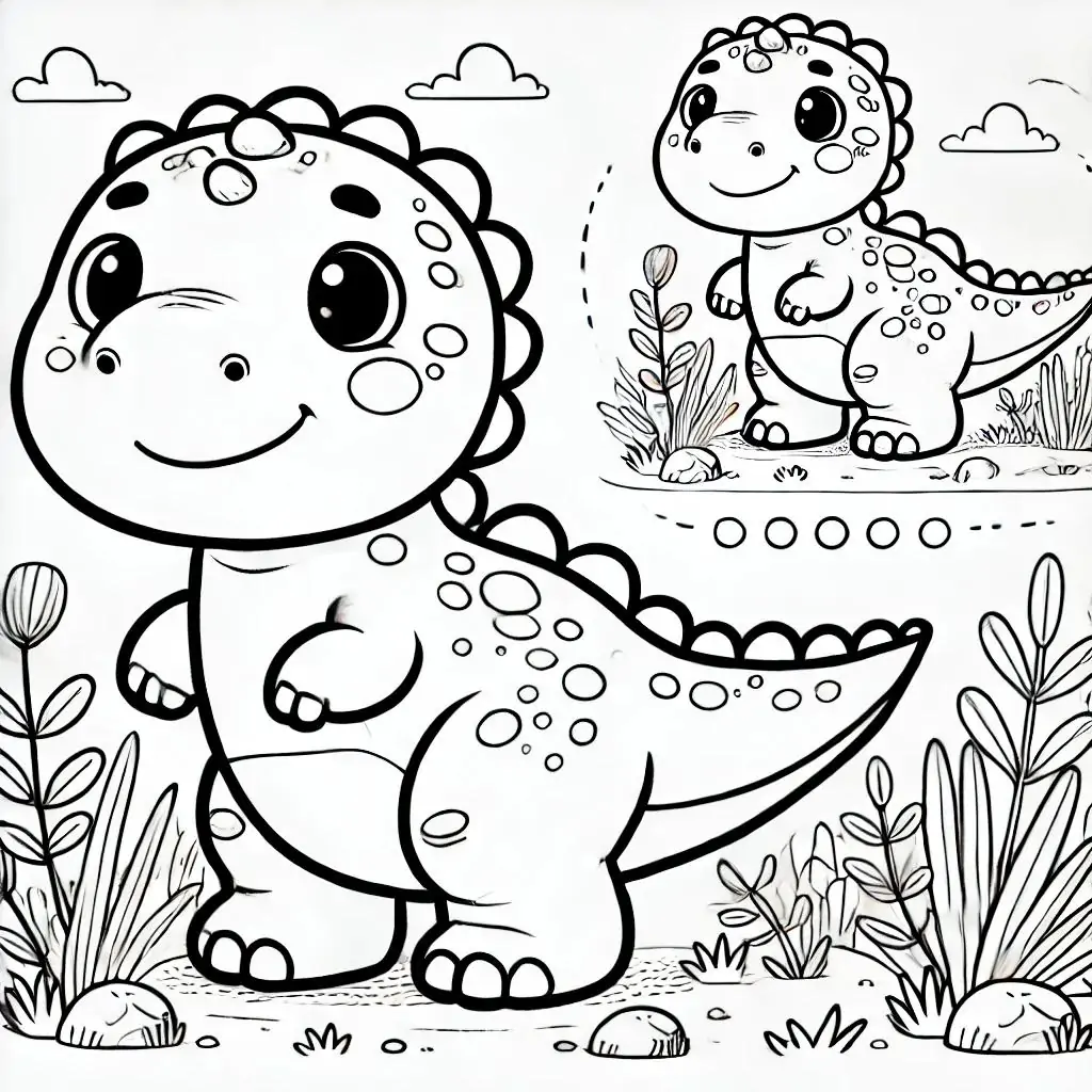 Cuentos para Colorear de Dinosaurios