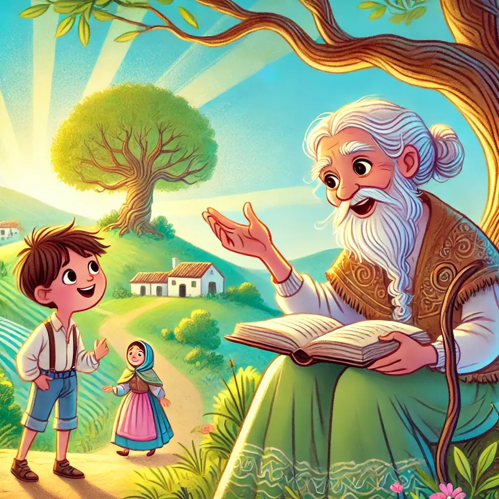 el abuelo arbol y el camino de regreso a casa de sofia con su sobrino lucas escuchando atentamente (1)