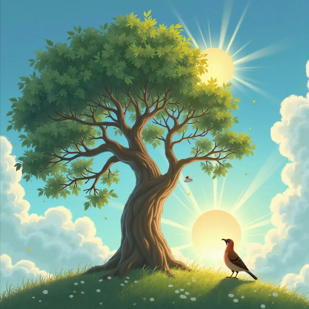 el arbol de la escucha cuando el sol se eleva al cielo (1)