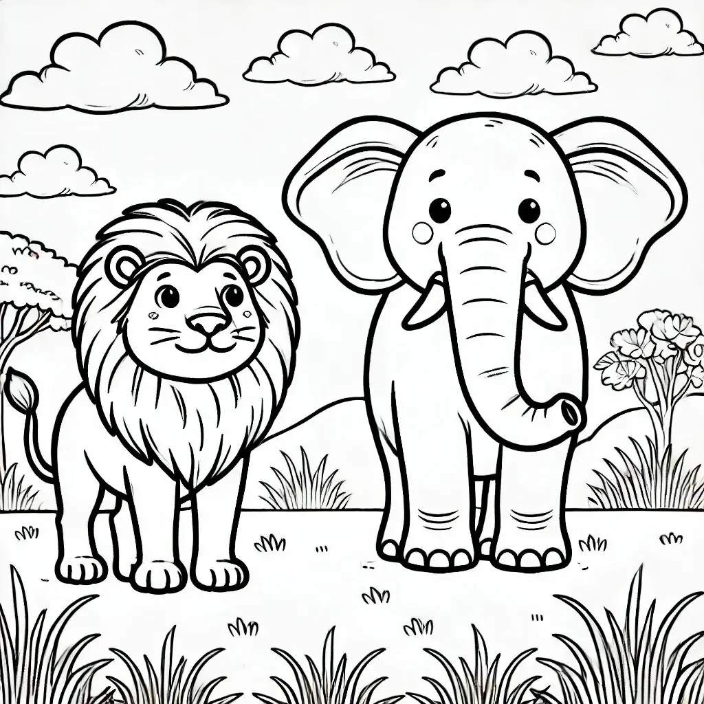el leon y el elefante