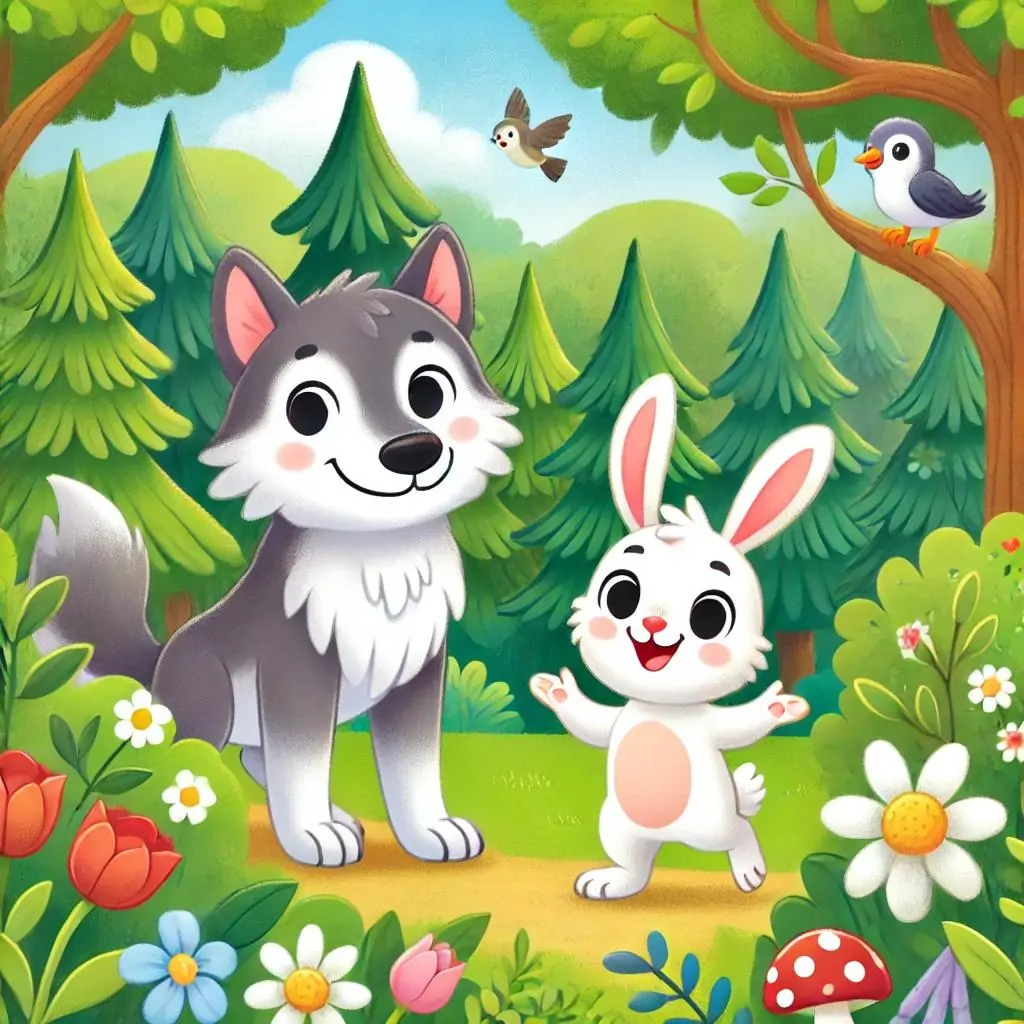 el lobo bueno y el conejo amigo