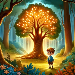 el nino valiente y el arbol con poderes