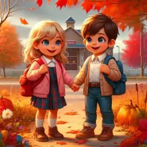 el primer dia de escuela de mia y leo