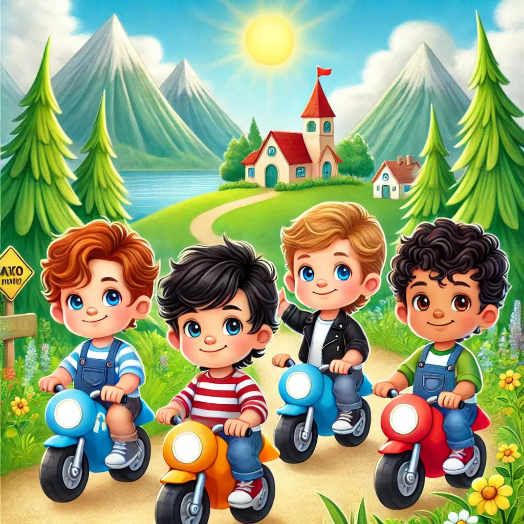 el viaje en motocicleta de los cinco amigos