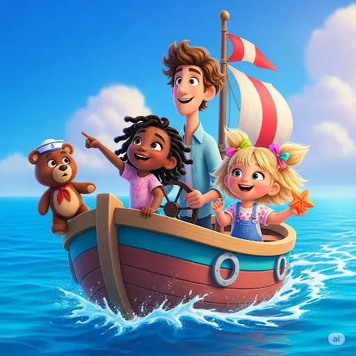 ellary y sus amigos en un viaje magico por el mar azul