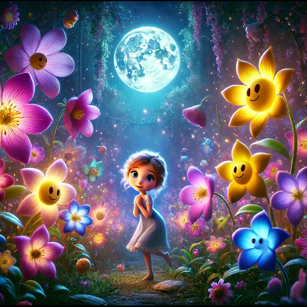 en el jardin de la luz lunar bailan las flores que hablan