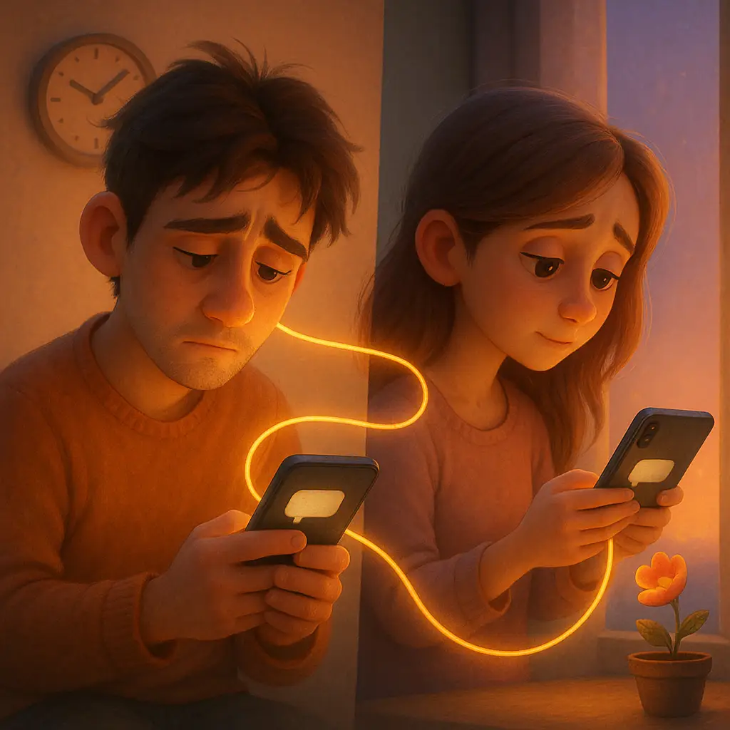 en el silencio de la distancia un amor inesperado florecio entre dos almas heridas