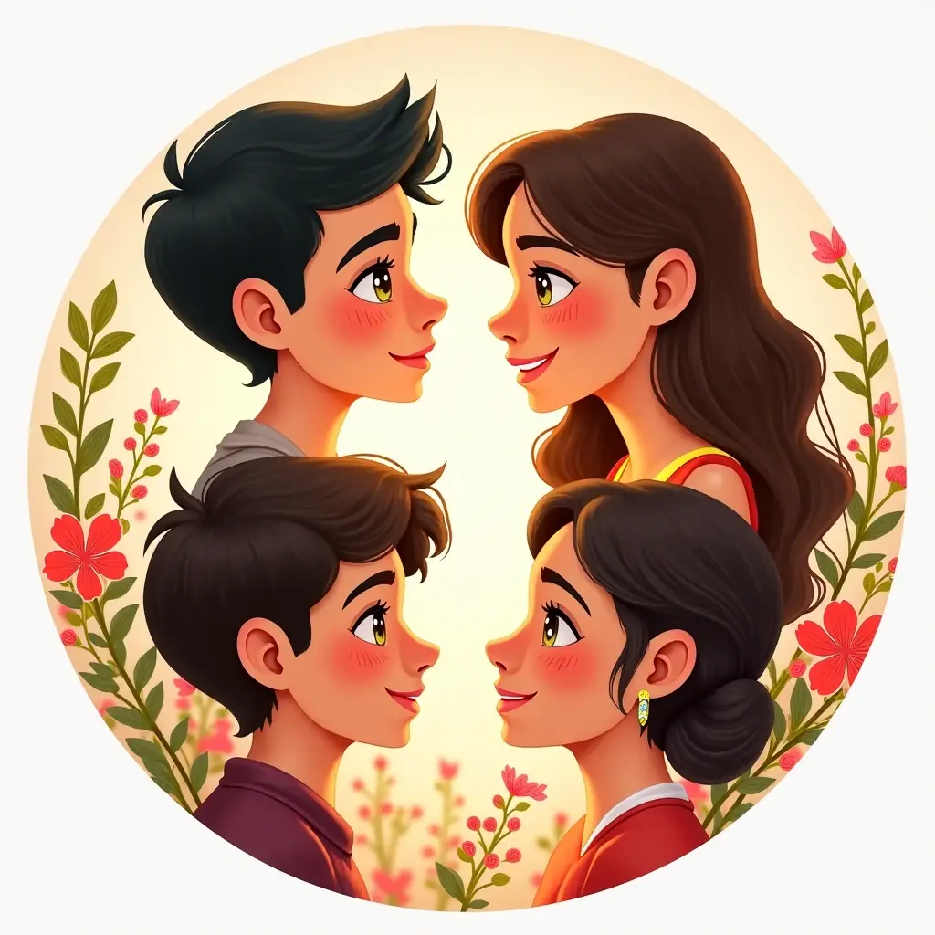 entwined hearts in a circle of love