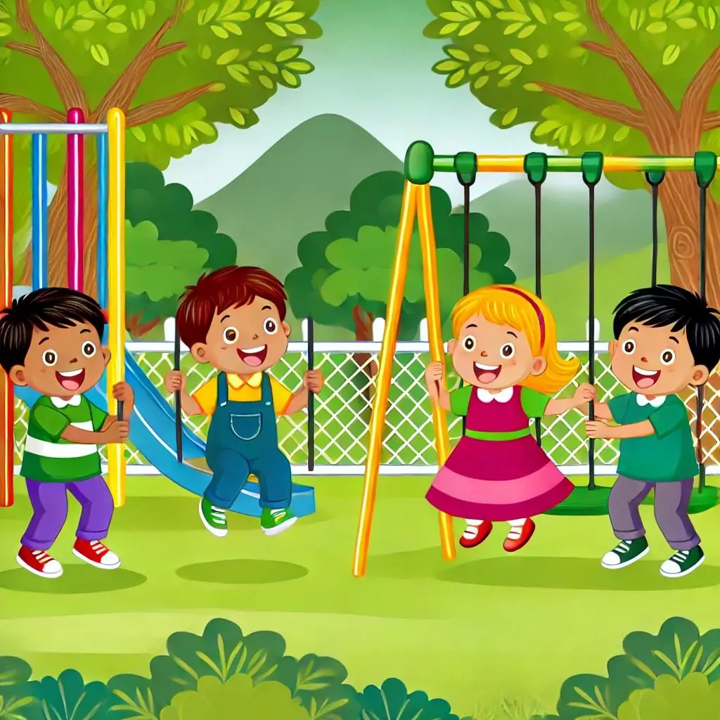 haciendo nuevos amigos en el parque