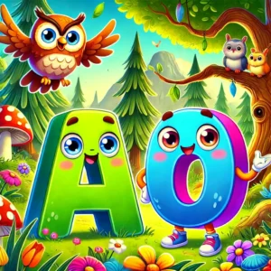 la aventura de a y o en el bosque magico