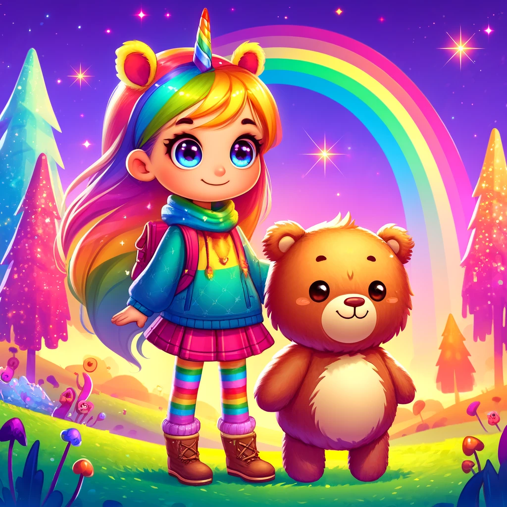 la aventura de amelia y yogui en el mundo arcoiris