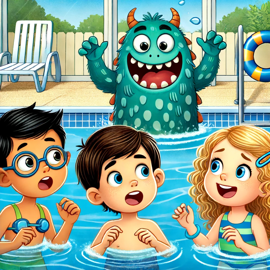 la aventura de la piscina y el monstruo marino