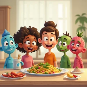 la aventura de los 5 amigos descubriendo el poder de los nutrientes para un cuerpo sano y feliz (1)