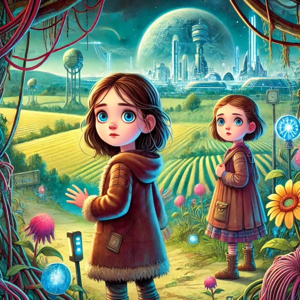 la aventura de lucia y martina en el bosque futurista