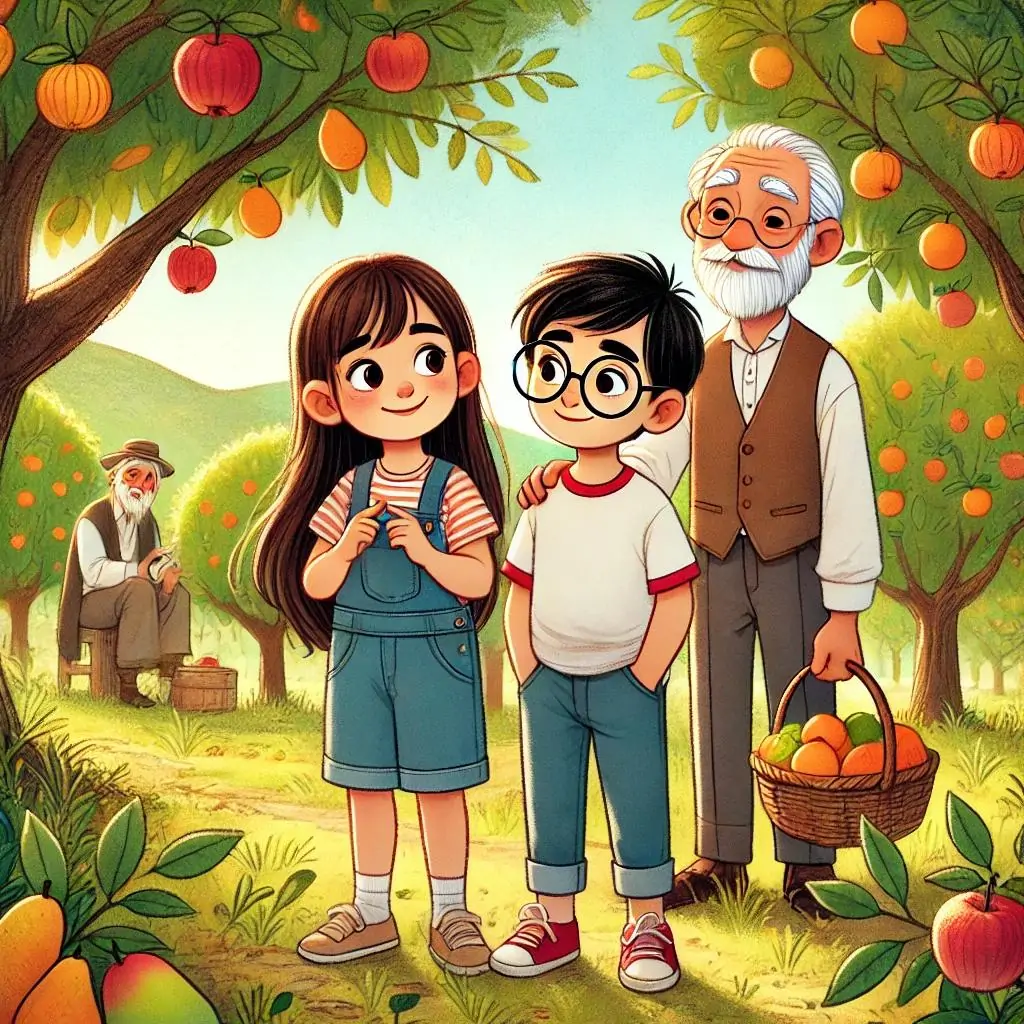la aventura de lucia y tomas en el bosque frutal