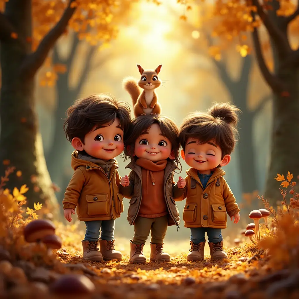 la aventura en el bosque de otono amistad y descubrimiento en el corazon del arbol dorado (1)