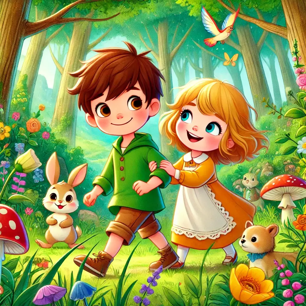 la aventura magica de mathias y celeste un dia de amistad y descubrimiento en el bosque encantado (1)