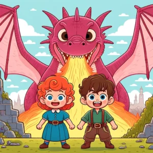 la batalla de los valientes contra el dragon rosado de fuego (1)