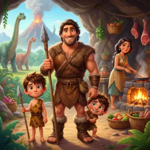 la caceria del fuego y la tradicion familiar en la era de los gigantes prehistoricos con andres y su familia