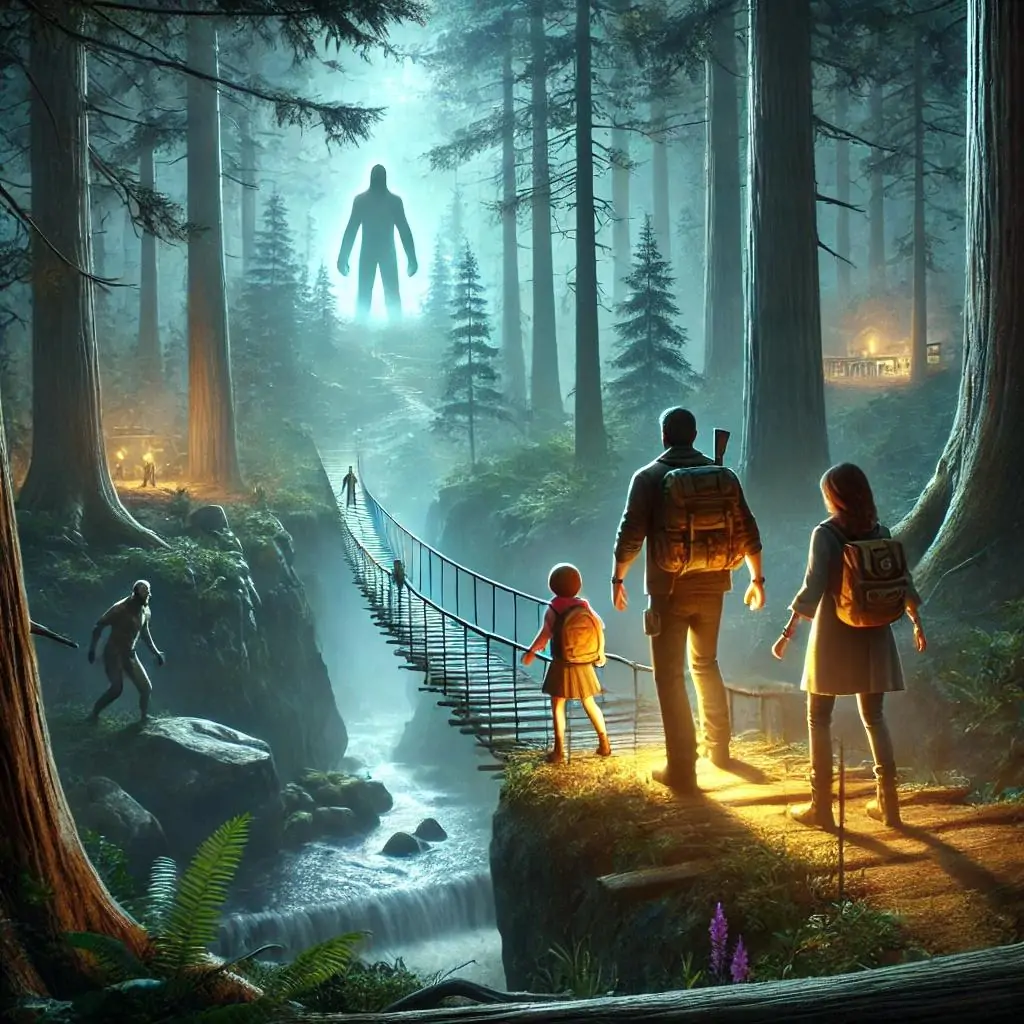 la ciudad escondida en el bosque de pinos