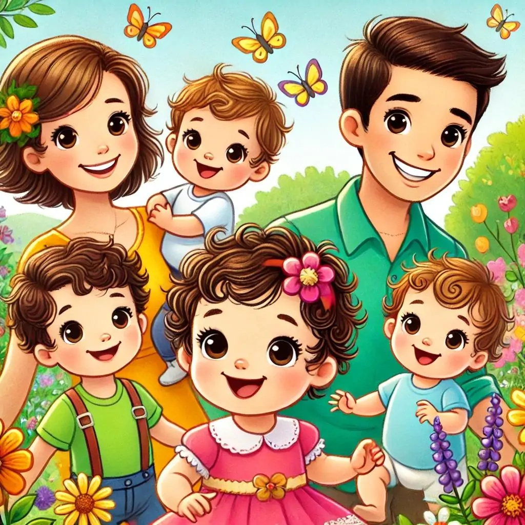 la familia feliz y su nueva amiga olivia