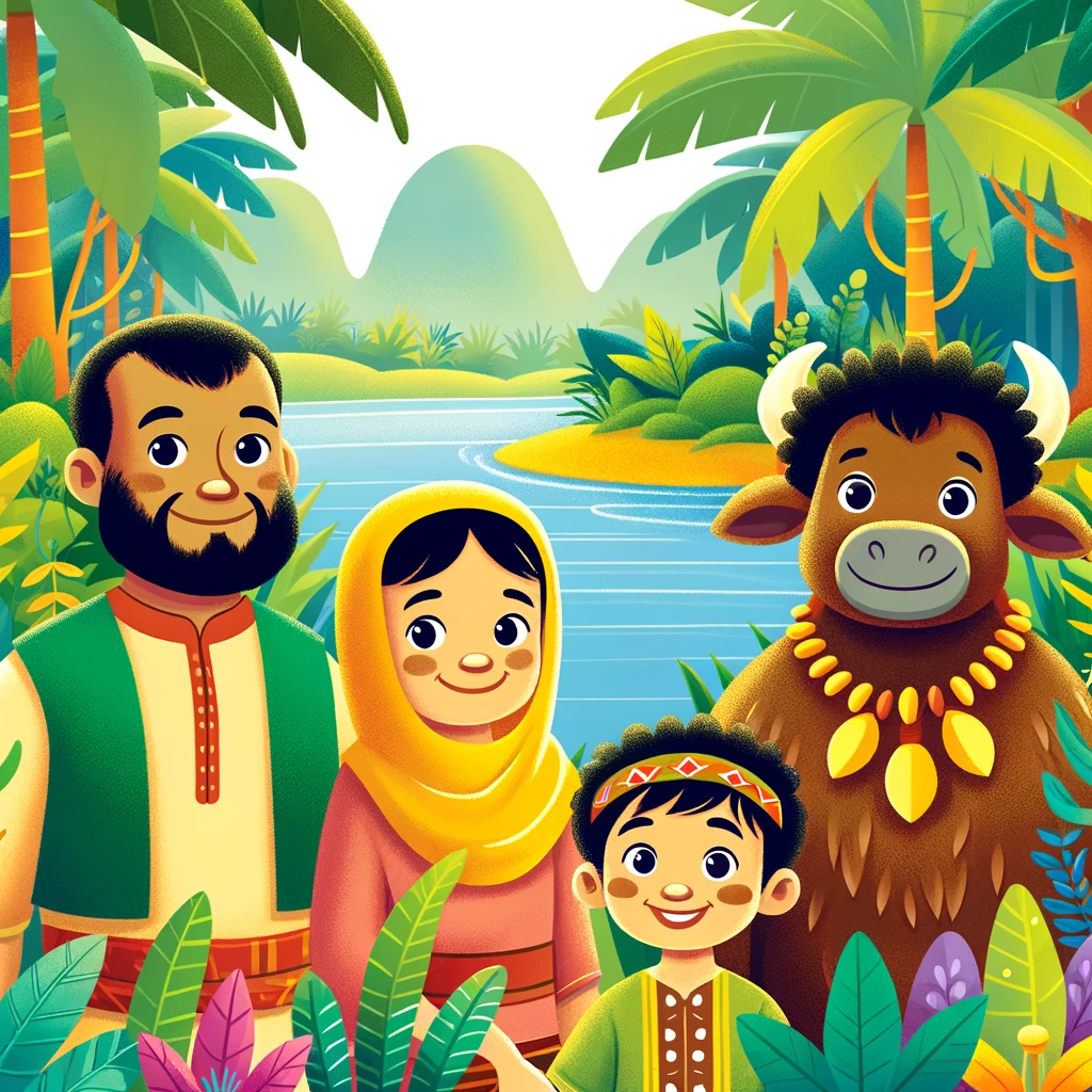 la familia y el torito de la selva