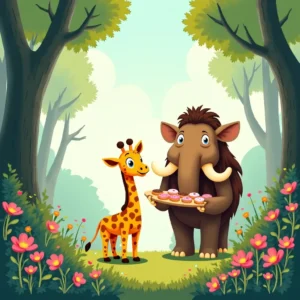 la jirafa y el mamut misterioso una aventura dulce en el bosque