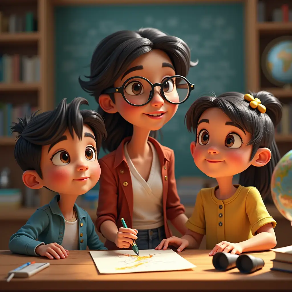 la leccion magica de la profesora silvia y sus jovenes exploradores del conocimiento sergio alejandra y jimena (1)