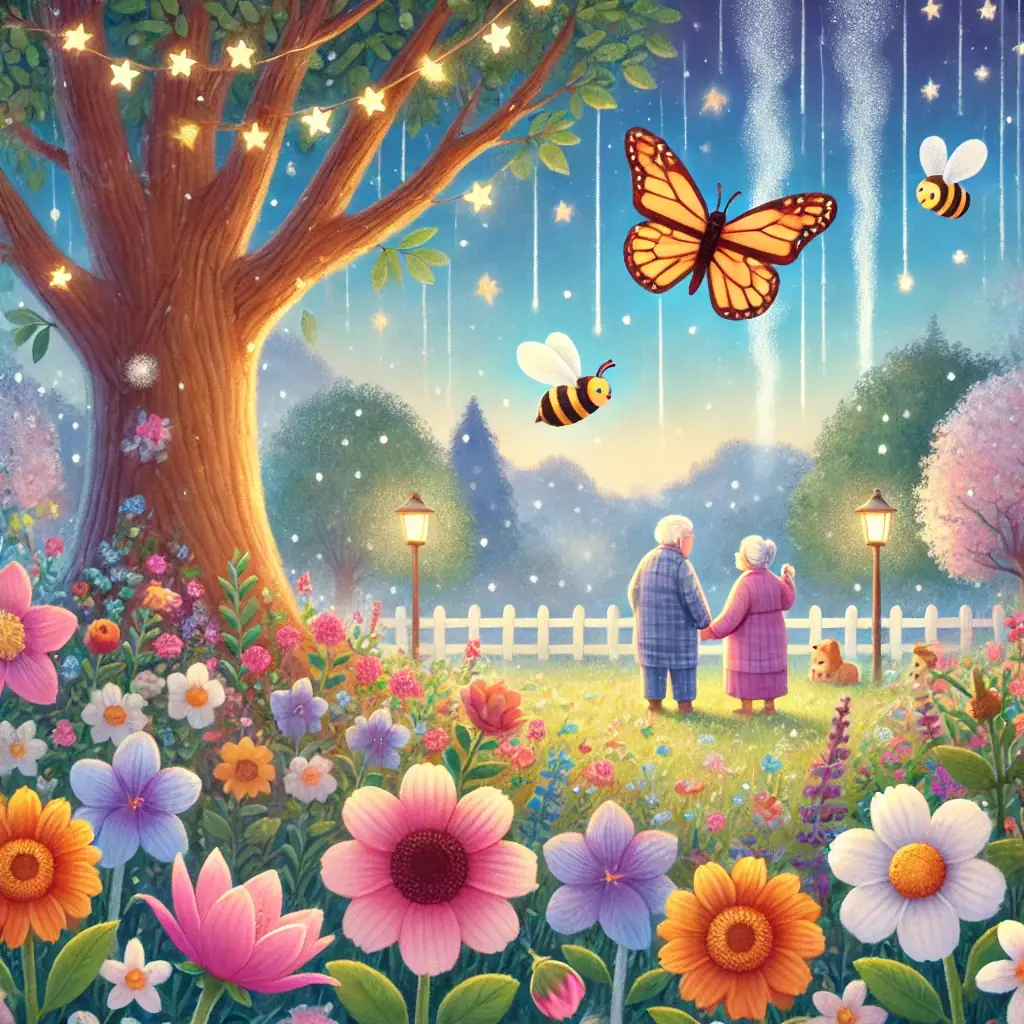 la magia del anochecer en el parque