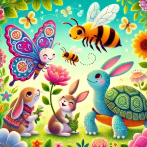 la maravillosa aventura de la amistad en el jardin magico de la mariposa la abeja el conejo y la tortuga