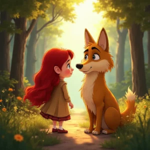 la nina de cabello rojo y el lobo de corazon dorado (1)