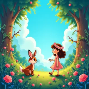 la nina del bosque de los suenos y el conejo saltarin