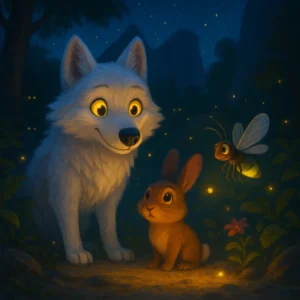 la noche iluminada por ojos brillantes el lobo vuelve a casa