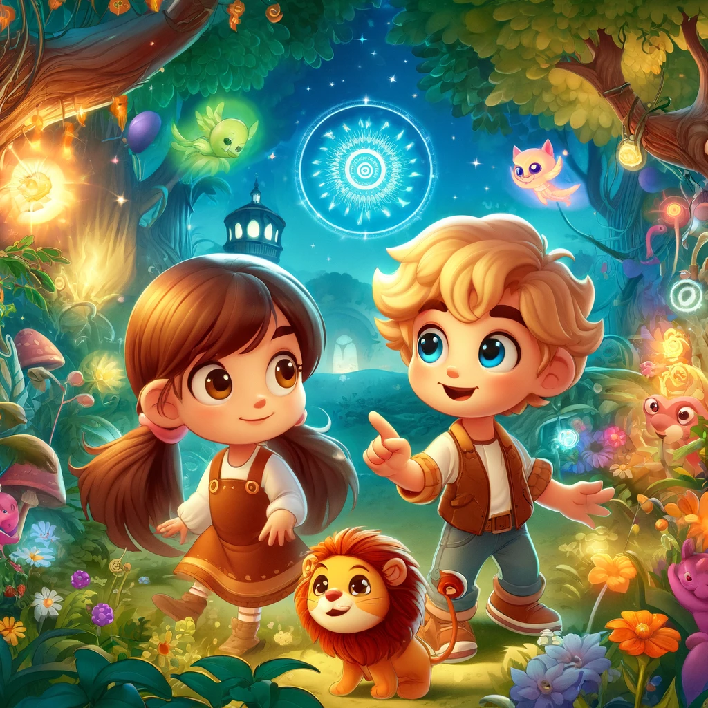 lina y leo en el bosque magico