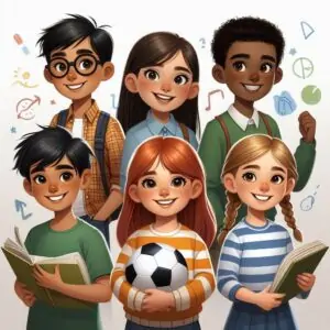 los cinco amigos y la escuela primaria los colores